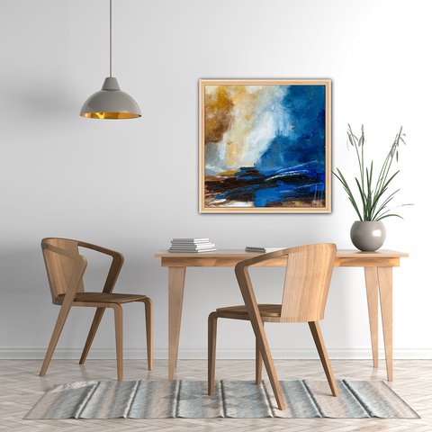 Jana Dettmer, Seascape 25.5, 40x40 cm, Mischtechnik auf Aquarellpapier, 2025 Jana Dettmer, Seascape 25.5, 40x40 cm, Mischtechnik auf Aquarellpapier, 2025