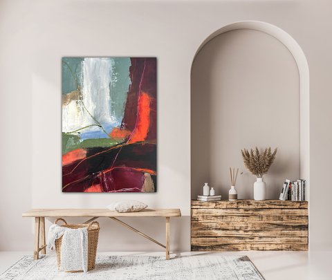 Jana Dettmer, 70x50 cm, Mischtechnik auf Leinwand, 2025 Jana Dettmer, 70x50 cm, Mischtechnik auf Leinwand, 2025