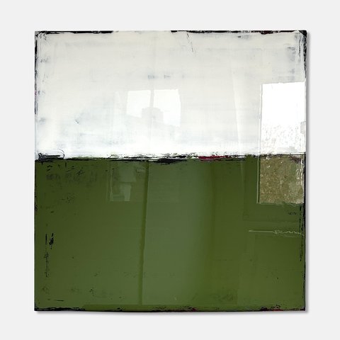 Jana Dettmer, Two Tones Series White and Green, Mischtechnik auf Holz Jana Dettmer, Two Tones Series White and Green, Mischtechnik auf Holz