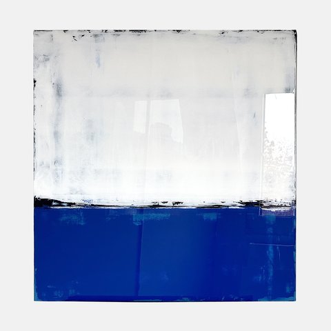 Jana Dettmer, Two Tones Series White and Blue, Mischtechnik auf Holz Jana Dettmer, Two Tones Series White and Blue, Mischtechnik auf Holz