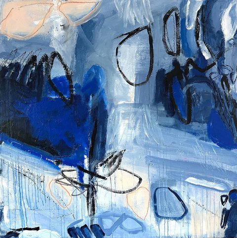 Jana Dettmer, Blue Spirit, Mischtechnik auf Leinwand Jana Dettmer, Blue Spirit, Mischtechnik auf Leinwand