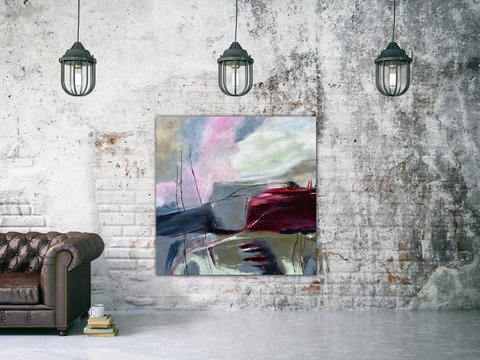 Jana Dettmer, Rosy View, Mischtechnik auf Leinwand Jana Dettmer, Rosy View, Mischtechnik auf Leinwand