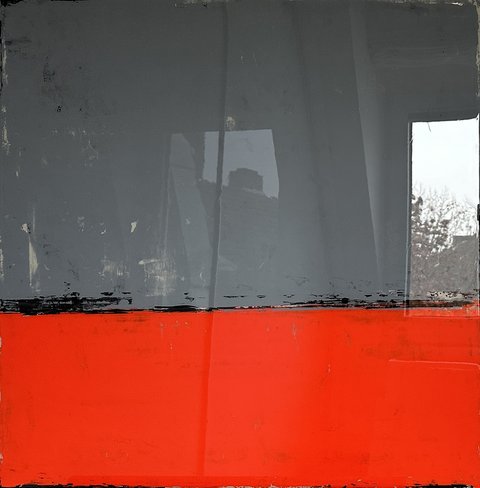 Jana Dettmer, Two Tones Series Grey and Orange, Mischtechnik auf Holz Jana Dettmer, Two Tones Series Grey and Orange, Mischtechnik auf Holz