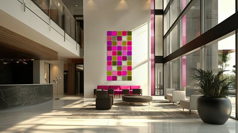 Jana Dettmer, Installation The Square Project 8.24, Kunstdrucke hinter Acrylglas Jana Dettmer, Installation The Square Project 8.24, Kunstdrucke hinter Acrylglas