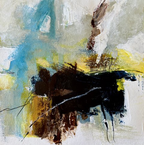 Jana Dettmer, Landscape 25.13, 30x30 cm, Mischtechnik auf Aquarellpapier, 2025 Jana Dettmer, Landscape 25.13, 30x30 cm, Mischtechnik auf Aquarellpapier, 2025