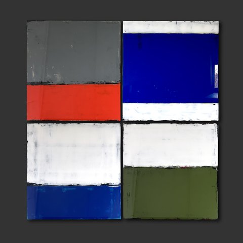 Jana Dettmer, Two Tones Series White and Green, Mischtechnik auf Holz Jana Dettmer, Two Tones Series White and Green, Mischtechnik auf Holz