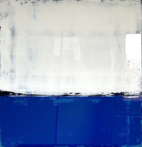 Jana Dettmer, Two Tones Series White and Blue, Mischtechnik auf Holz Jana Dettmer, Two Tones Series White and Blue, Mischtechnik auf Holz