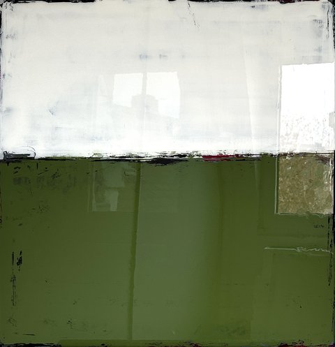 Jana Dettmer, Two Tones Series White and Green, Mischtechnik auf Holz Jana Dettmer, Two Tones Series White and Green, Mischtechnik auf Holz