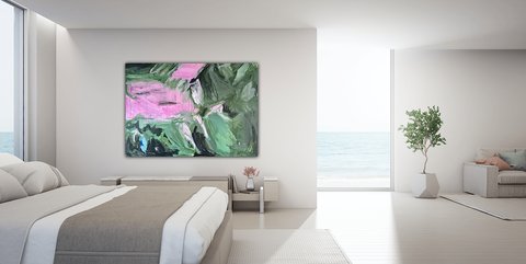 Jana Dettmer, Jardin Exotique, Mischtechnik auf Leinwand Jana Dettmer, Jardin Exotique, Mischtechnik auf Leinwand